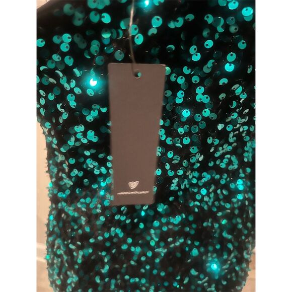 Lulus Women's One Shoulder Sequin Bodycon Dress Green Party Size L NWT - Picture 5 of 12